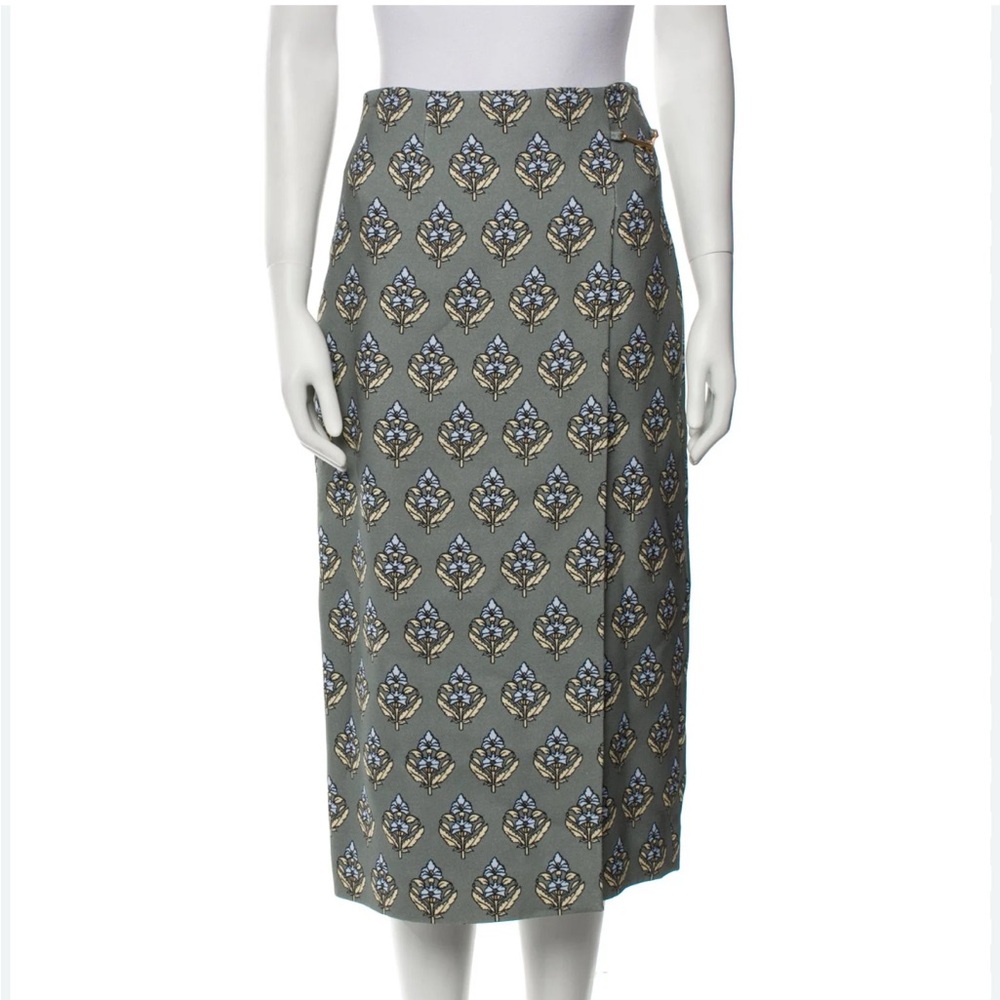 Tory Burch Twill Crepe Wrap Skirt (Size 2)